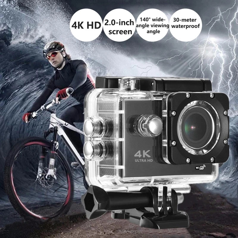 4K Sport Camera Wireless WiFi Intelligent HD Mini Camera DV Anti shake recorder For Outdoor Waterproof Sports Bicycle Car