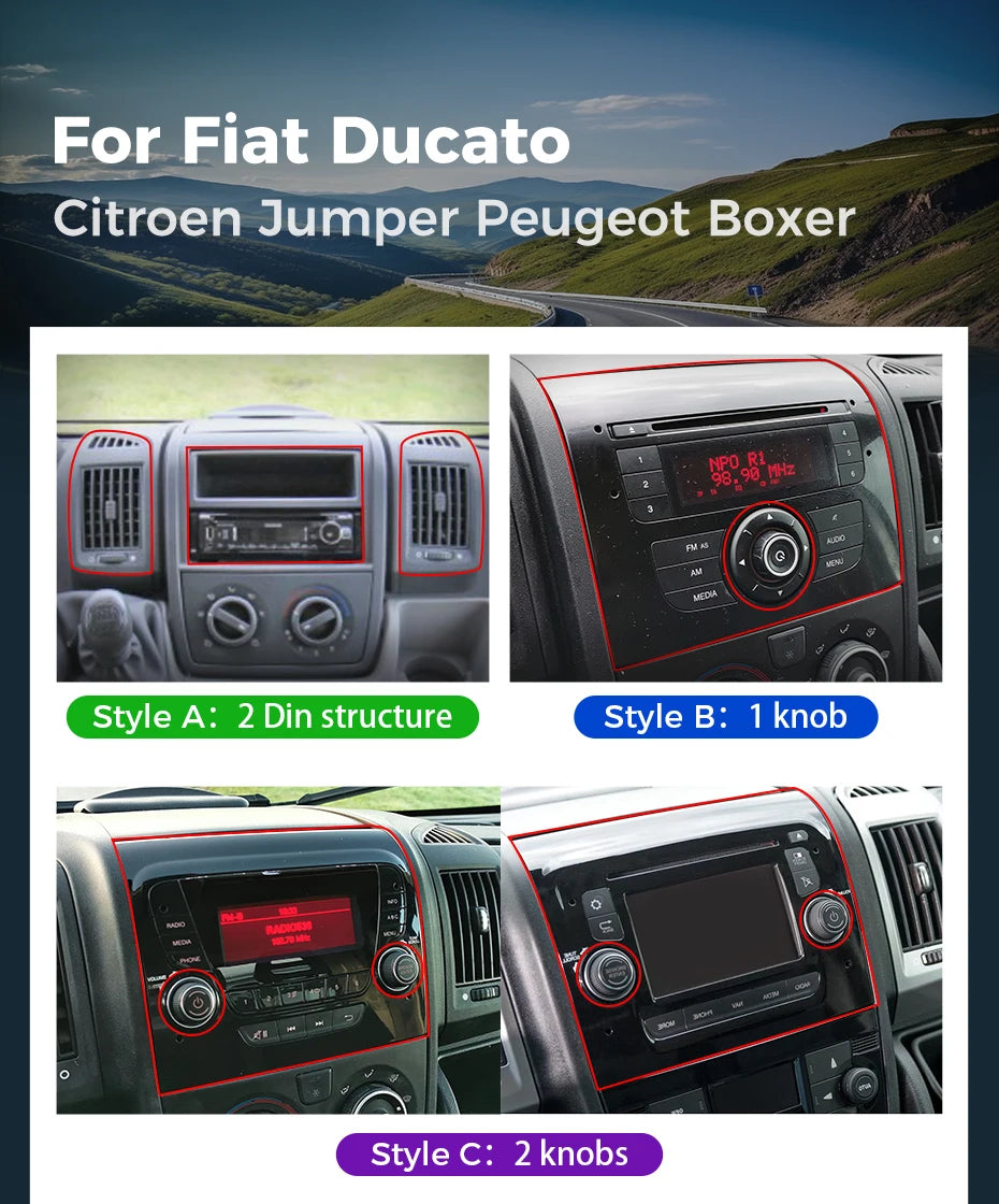 Ainavi Car Multimedia Player For Fiat Ducato 2005-2023 Citroen Jumper Peugeot Boxer Dodge Ram 2500  Carplay Android Auto 4GWifi