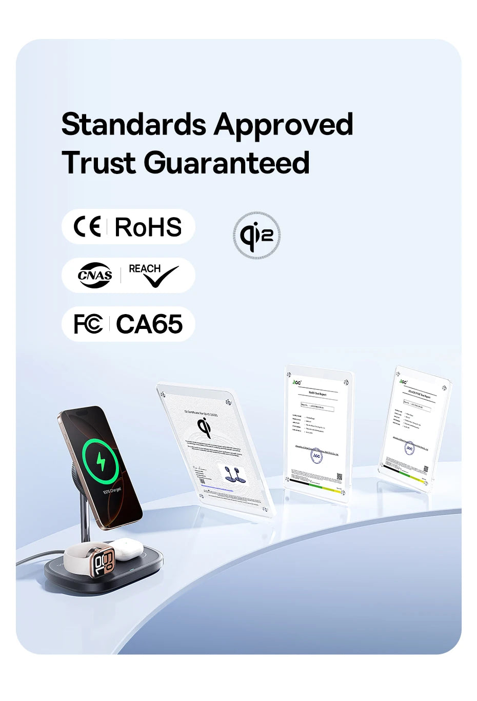 Baseus 22.5W 3-in-1 Wireless Charger Stand Qi2 15W Magnetic Fast Charging TEC Cooling For iPhone 16 15 14 AirPods Apple Watch