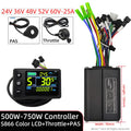 36V 48V 60V 25A 500W 750W E-bike Brushless Motor Sine Wave Controller S866 LCD Color Display for Electric Mountain Bike Scooter