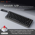 AJAZZ NK68 V2 Wired Mechanical Gaming Keyboard, Red Switch, Full Hot-Swappable, RGB Streamer Light, 68 Keys for Gaming & Office