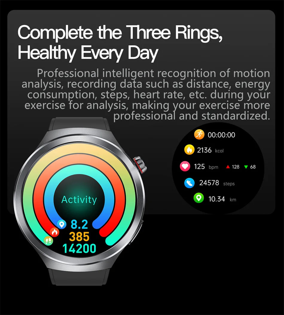 2026 New Health Check Care Smart Watch For man ECG+PPG Accurate Uric Acid Blood Pressure Body Fat Fitness Waterproof Smart Watch