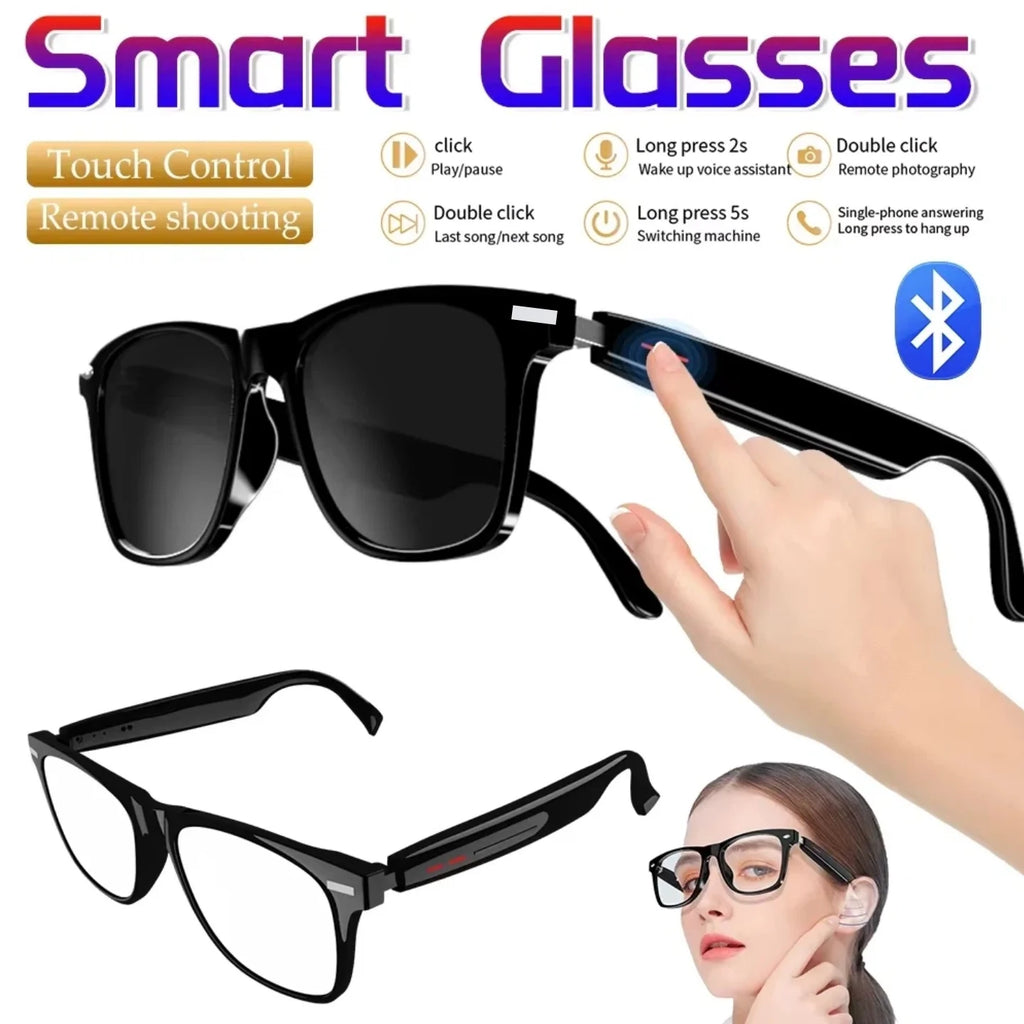 Outdoor Smart BT Glasses AI Voice Assistant Glasses Open Ear Sound Mic and Speakers Sport Glasses Touch Control Sunglasses