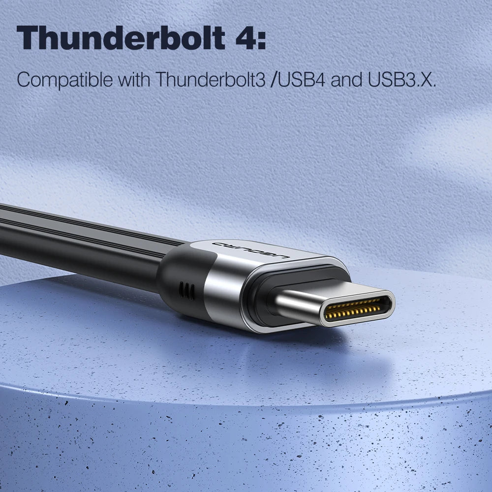 40Gbps Thunderbolt 4 USB C Full Function Cable Flat USB 4 Date Cable 0.15m 1m 8K PD 240W Cord for Thunderbolt3 iPhone 15/16 SSD