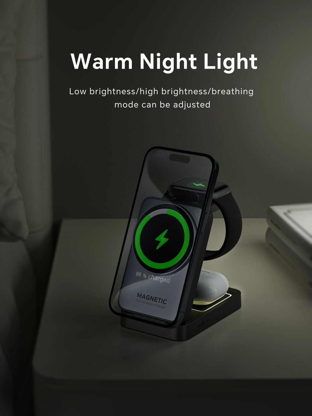 3 In 1 Magnetic Wireless Charger Stand For Magsafe iPhone 13 14 15 16 apple Watch 2-8 Airpods Pro Foldable Fast Charging Station