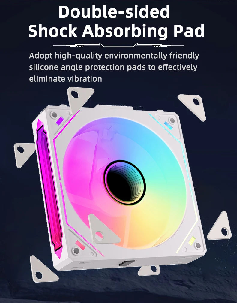 Coolcirc DL-1 120mm PC Case Fan 800-2000rpm PWM Hydro Bearing Silent 5V3Pin ARGB Water Cooler Magic Cableless Cooling Ventilator