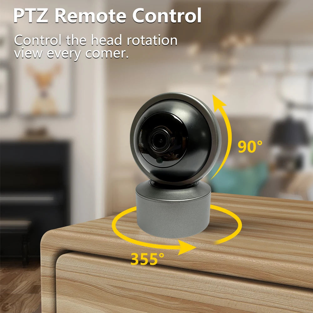 Tuya WIFI PTZ Camera 5MP Black Indoor Baby Monitor Smart Home Wireless Night Vision P2P Security Video Surveillance IP Camera 2K
