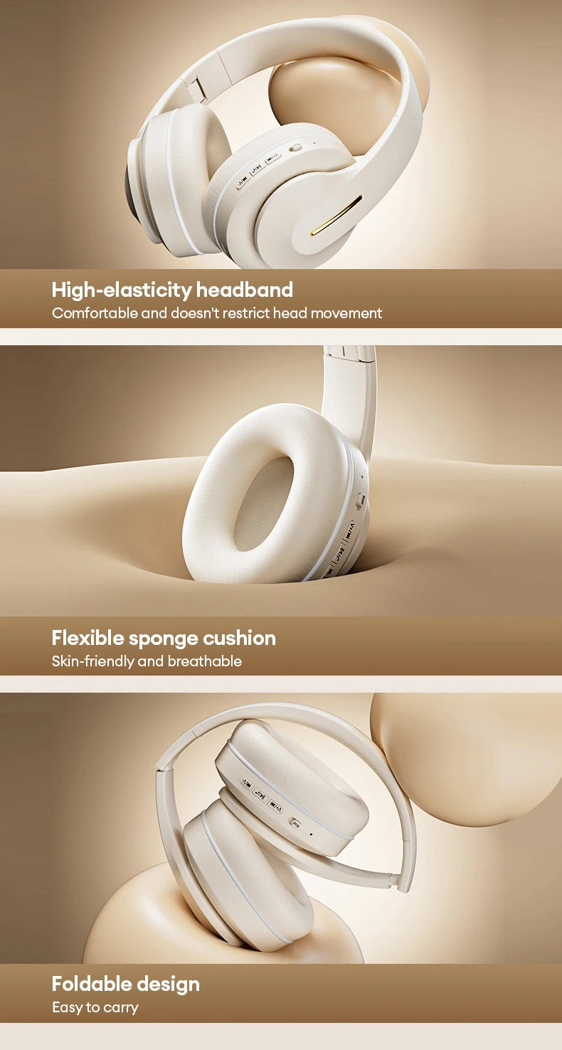 Lenovo LES-107 Wireless Over-Ear Bluetooth Sport Headphones Noise Cancelling Foldable Gaming Headset HiFi Bass Long Battery Life