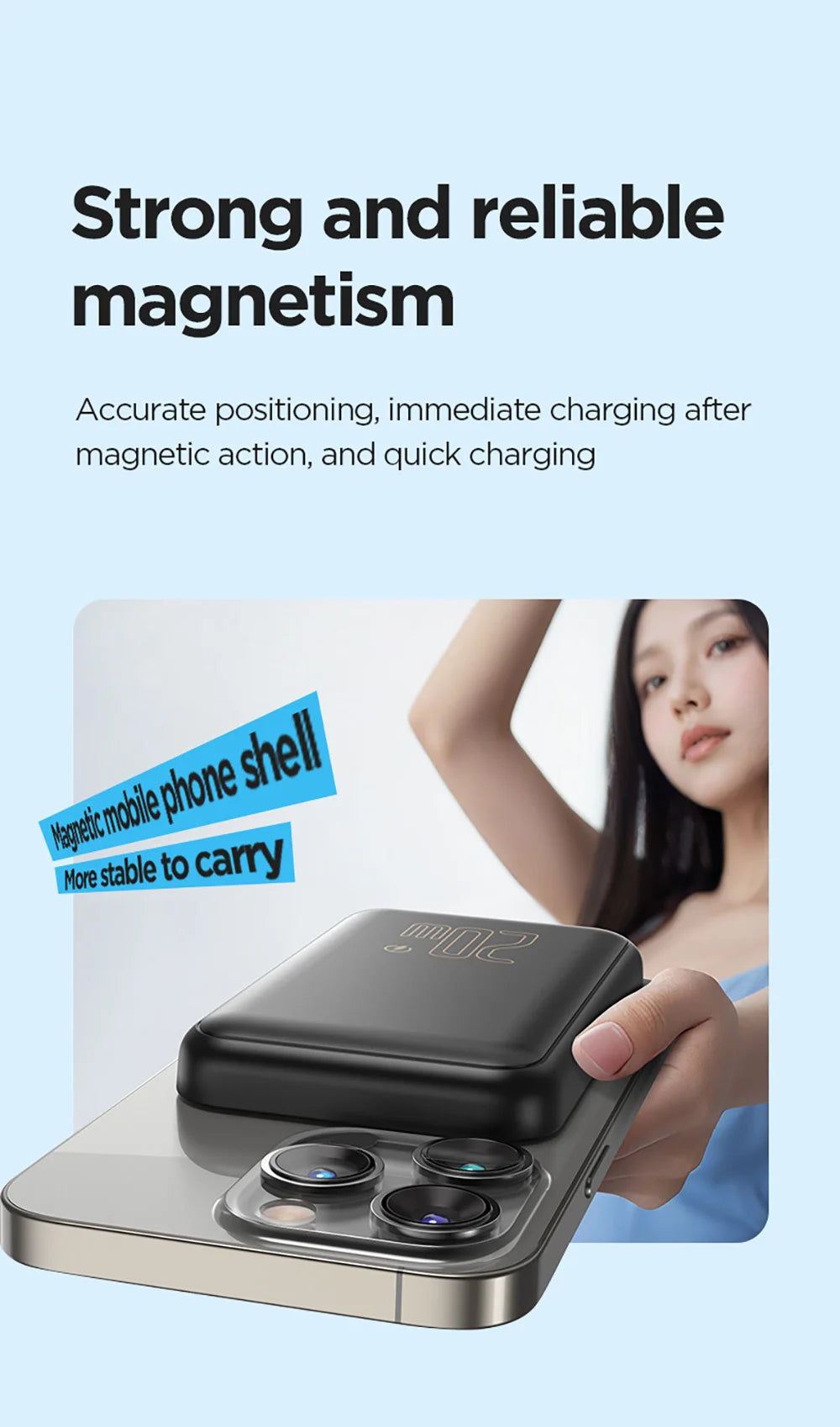 PISEN 10000mAh 20W Portable Magnetic Power Bank Wired/Wireless Combination LED Digital Display for iPhone Samsung Huawei Xiaomi
