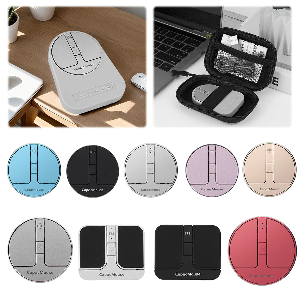 Wireless Mouse 3 Mode Bluetooth5.2/2.4G/USB Mini Capacitive Mice Ultra Thin Wireless Computer Mouse Adjustable DPI for PC Laptop