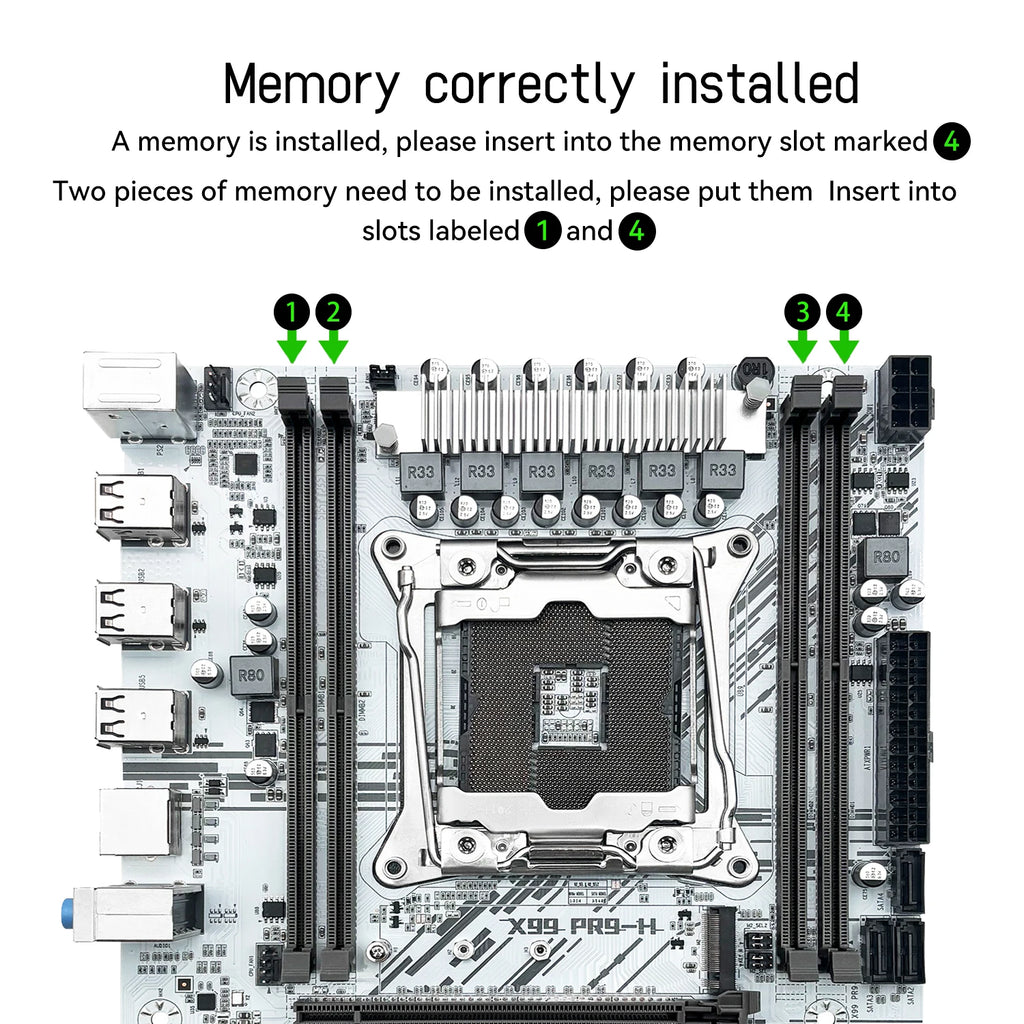 MACHINIST White X99 Motherboard PR9-H Support LGA 2011-3 Xeon E5 V3&V4 CPU DDR4 RAM SATA/NVME M.2 Slot