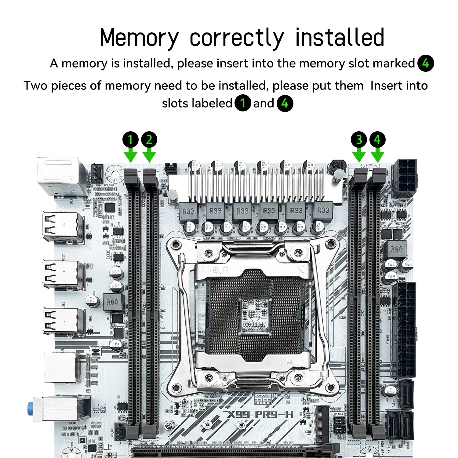 MACHINIST White X99 Motherboard PR9-H Support LGA 2011-3 Xeon E5 V3&V4 CPU DDR4 RAM SATA/NVME M.2 Slot