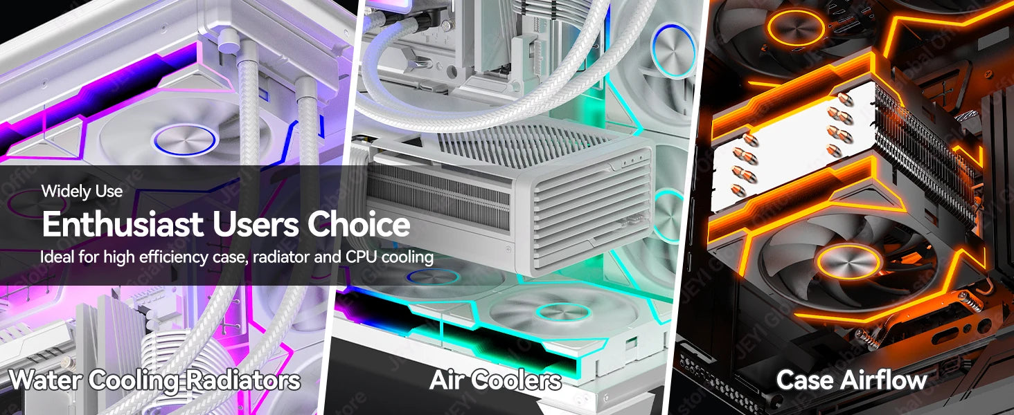 JEYI 12CM ARGB PC Fans Hydro Bearing Fan Infinity Mirror 30dB(A) cooling fan 5V3pin PWM 800-2000RPM Forward/Reverse Blade Fan