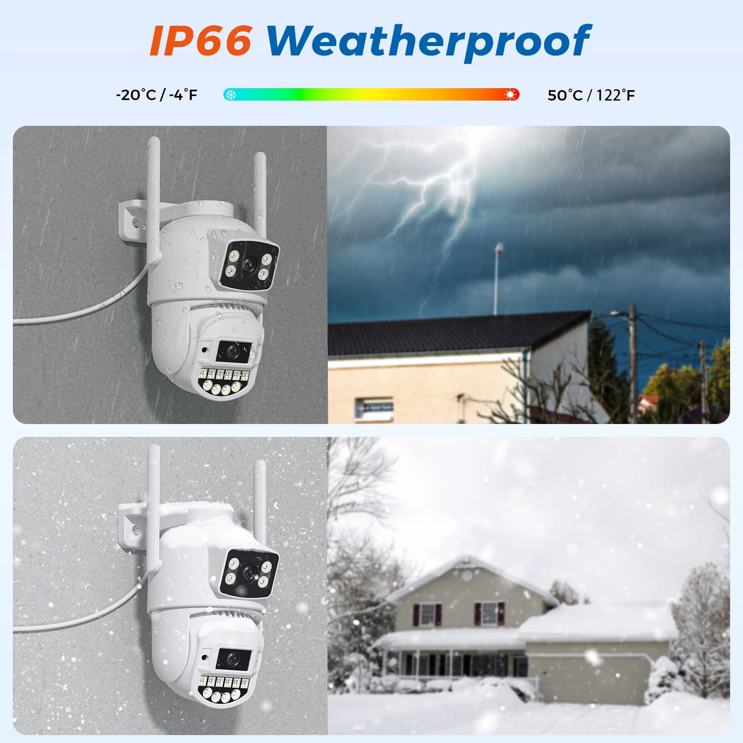 10MP 5K Wifi IP Camera Outdoor 2.4GHZ 5GHZ PTZ Surveillance Camera Dual Lens Dual Screens Email Alert 4K Security Protection