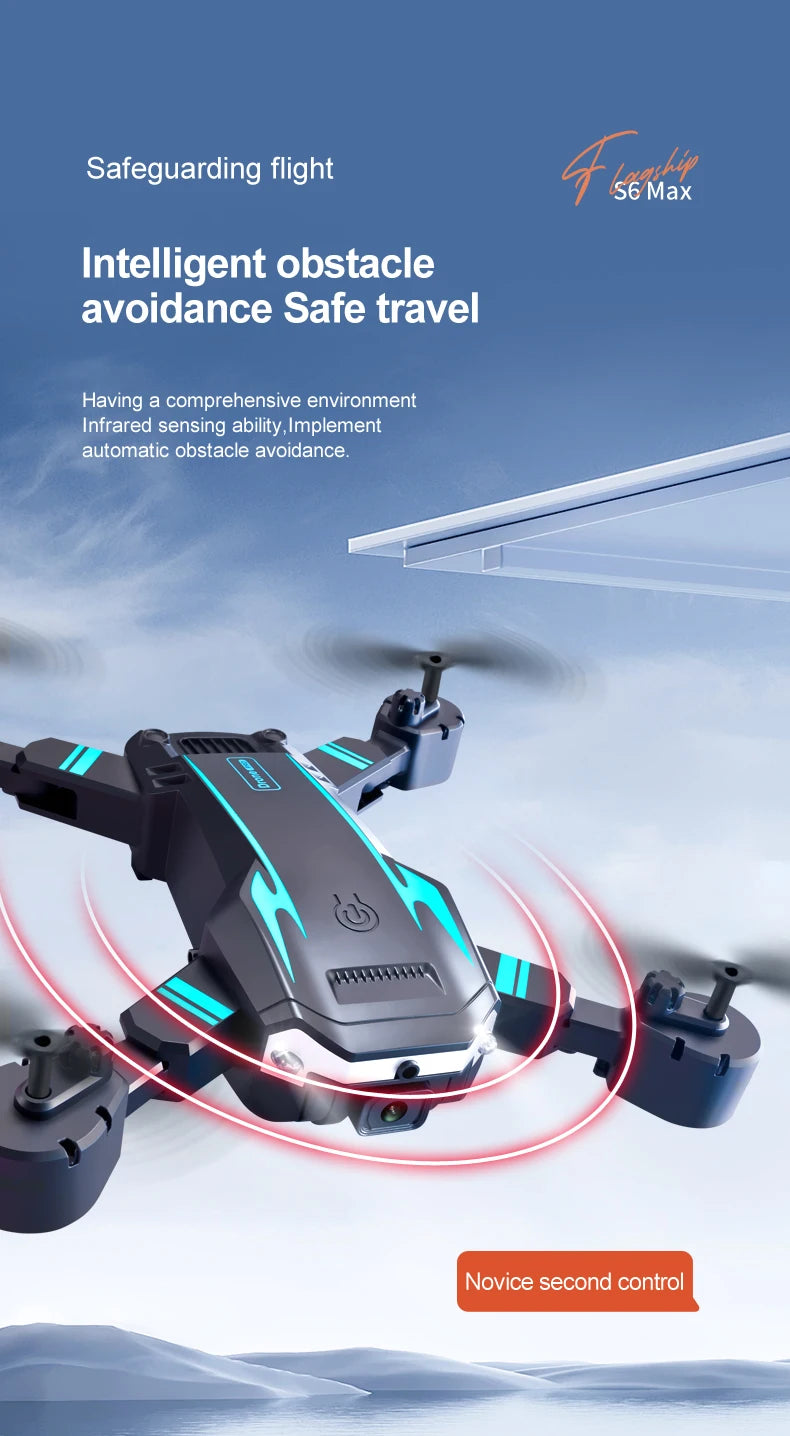 S6 Pro Mini Drone 8K 5G WIFI Professional HD Aerial Photography Dual Camera 360 Obstacle Avoidance Quadrotor Toy