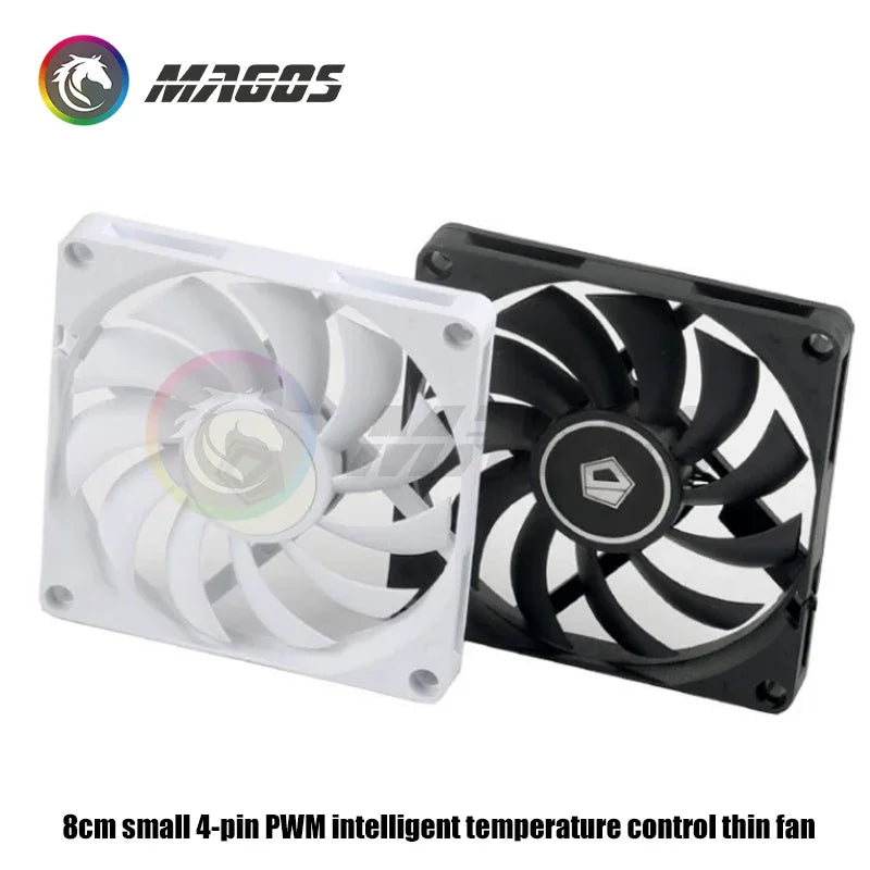 8010 80mmCase Fan Ultra Slim ,White/ Black,10MM Ultra-Thin PWM Temperature Control 8CM Computer CPU Cooling Fan,