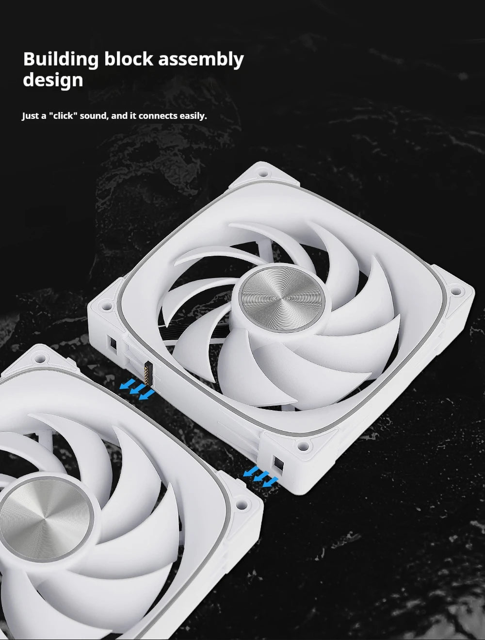 G-PARTNERS Interstellar P2 Building Block Fan Triple ARGB PWM PC fan 12cm Desktop Computer metal contacts Wireless splicing fan