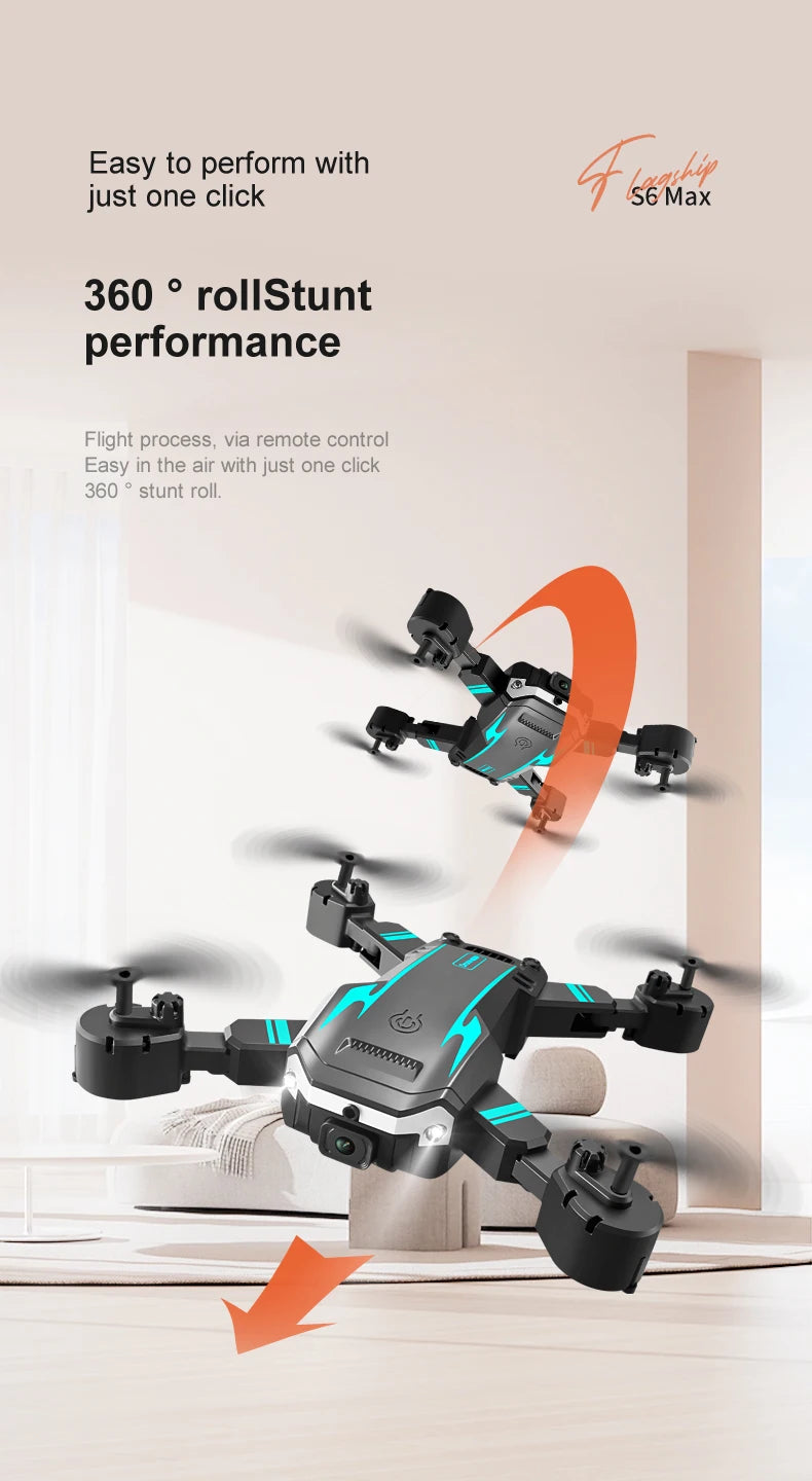 S6 Pro Mini Drone 8K 5G WIFI Professional HD Aerial Photography Dual Camera 360 Obstacle Avoidance Quadrotor Toy