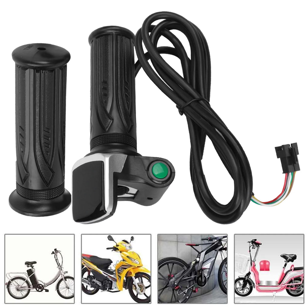 New 36V/48V LCD Electric Quantity Display with Switch EBike Speed Governing Throttle Grip 6 Cores Electric Throttle Grip