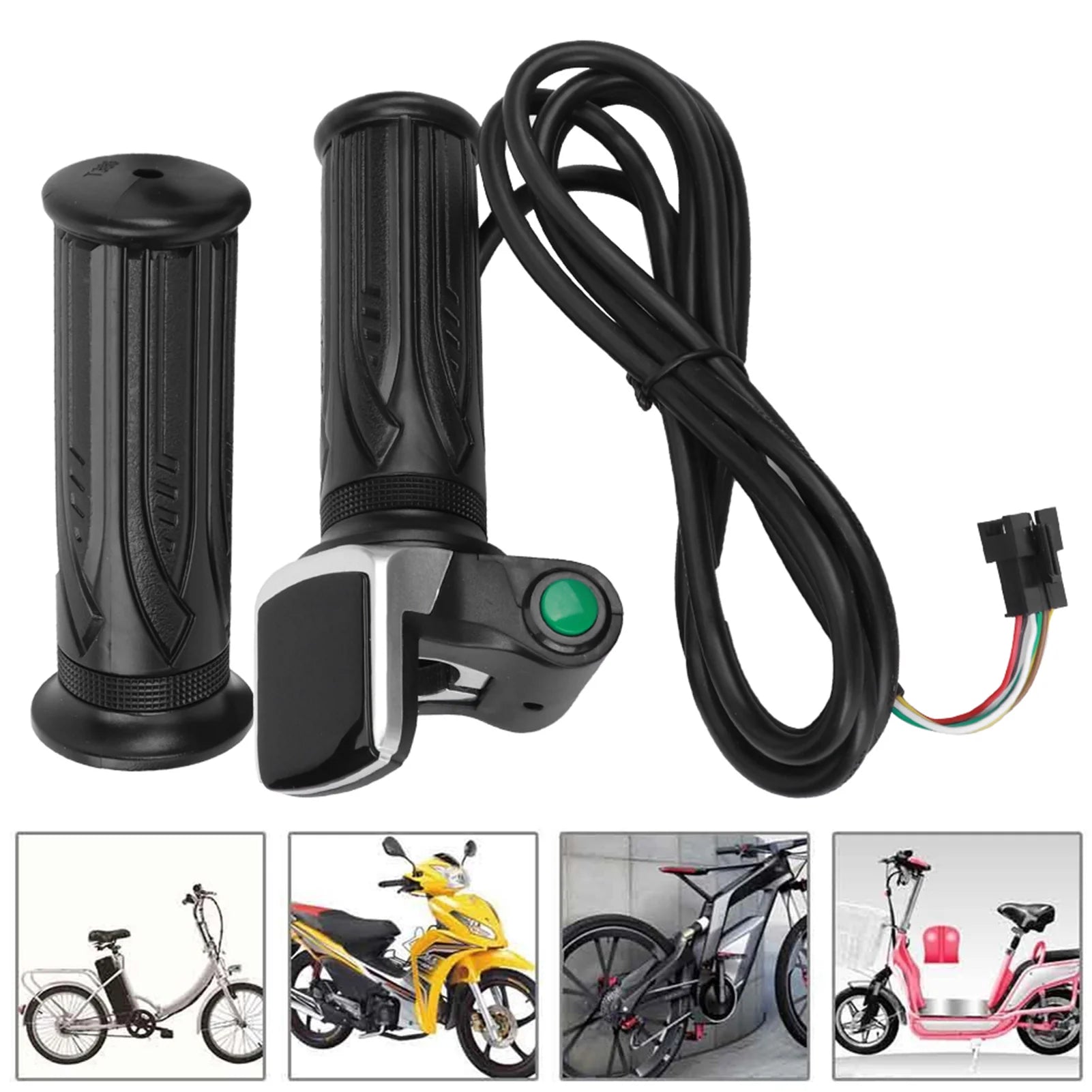 New 36V/48V LCD Electric Quantity Display with Switch EBike Speed Governing Throttle Grip 6 Cores Electric Throttle Grip