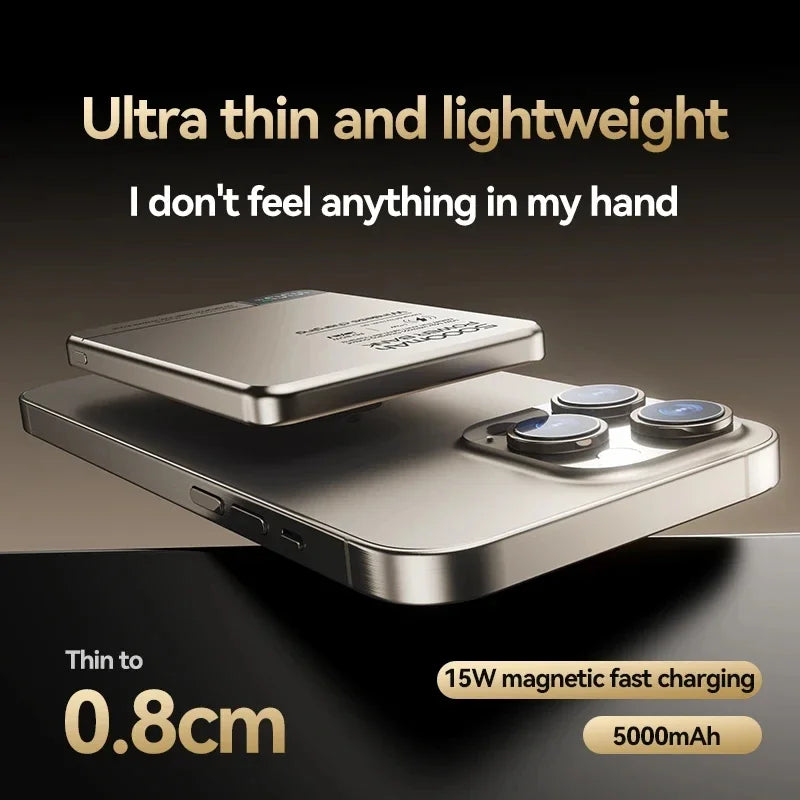 VIVO Ultra-thin Wireless Power Bank Magnetic Large Capacity Portable Fast Charging Spare Battery For iPhone Samsung For Magsafe