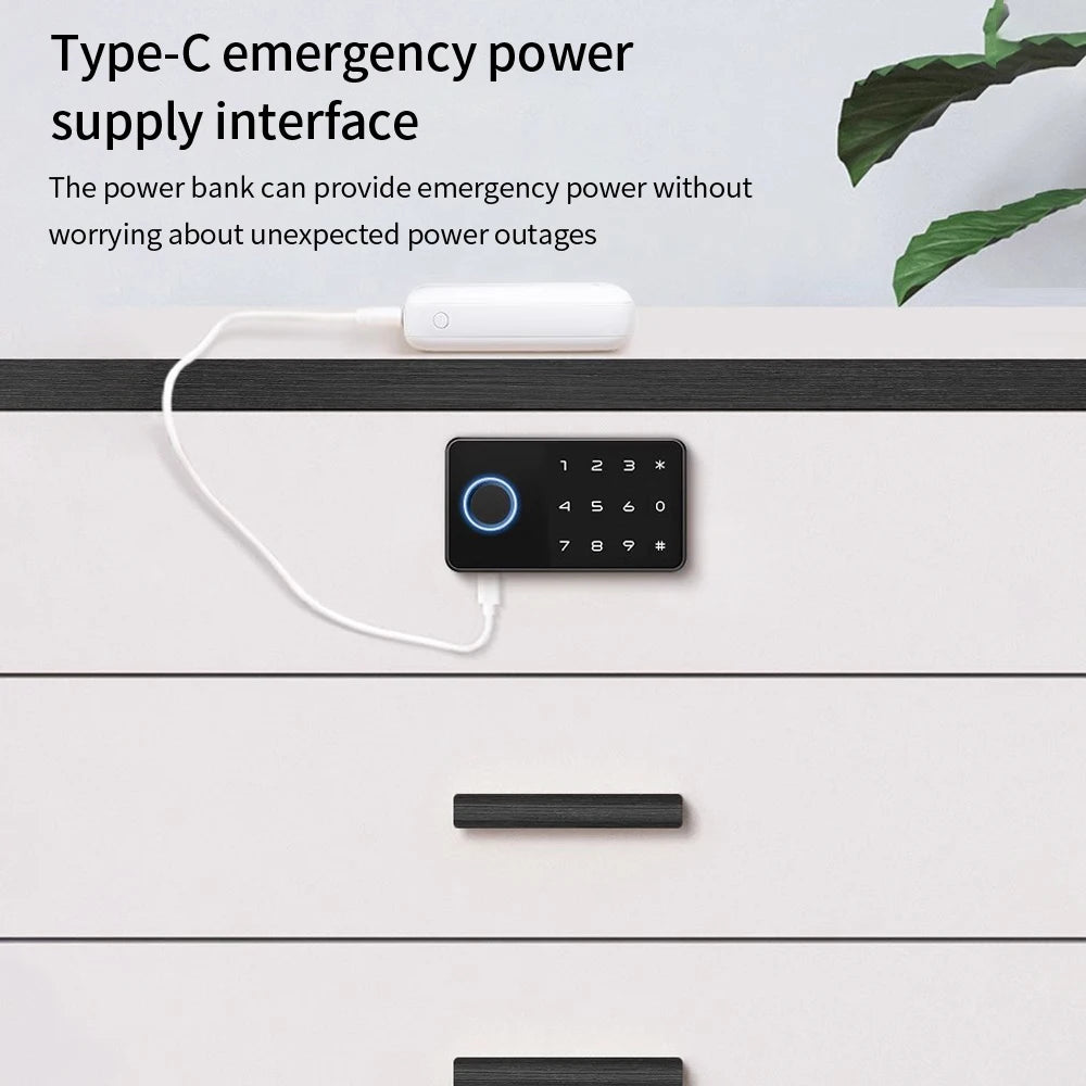 Smart Fingerprint Drawer Lock Tuya APP Electric Keyless Invisible Sensor Lock 13.56Mhz IC Card Unlock No Hole Cabinet Furniture