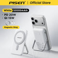 PISEN Magnetic Wireless Power Bank 5000mAh With Foldable Stand Fast Charging Portable Charger Bank For MagSafe iPhone Samsung