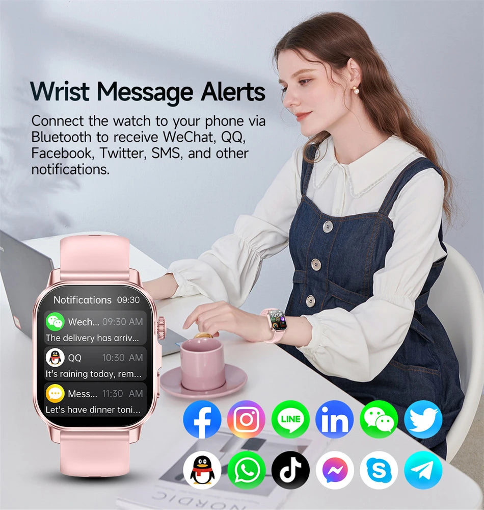 2026 New Health Nursing Grade Smart Watch Men Blood Lipid Uric Acid Tracker ECG+PPG Clock Bluetooth Call Smartwatches Men Women