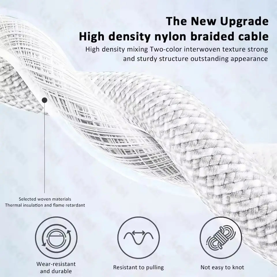 1/10/30Pcs Original 60W Type C Weaving Cable For Apple iPhone 16 15 14 13 17 Pro Max 17 Air USB-C Fast Charging 1M Phone Cables