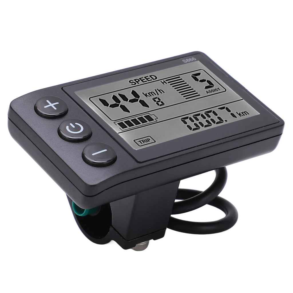 S866 Electric Bike LCD Display Electric  S866 LCD Display Meter 24V 36V 48V Control Panel with Waterproof Plug