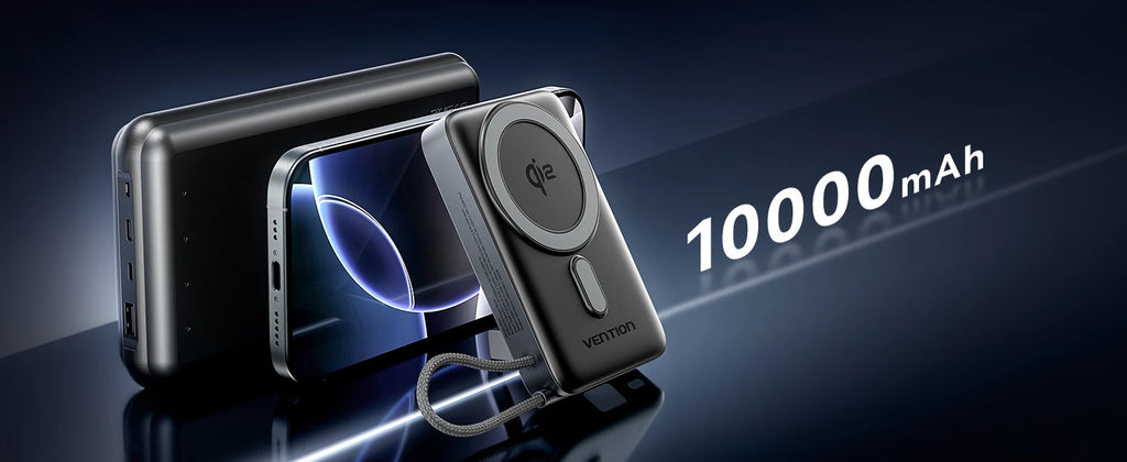 Vention Qi2 Magnetic 10000mAh 15W Power Bank PD 35W with Built-in C Cable Qi2-Certified for iPhone 17 Magsafe Charger Powerbank