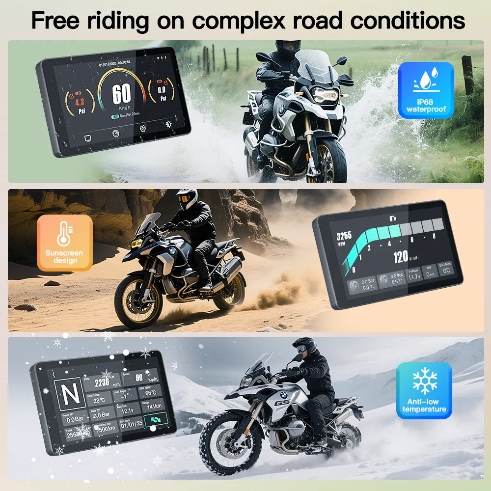 CARABC 6" MB6 Motorcycle Navigation Wireless Carplay Android Auto For BMW  R1300GS S1000 XRF750GS XR M1000 R1200GS R1250GS
