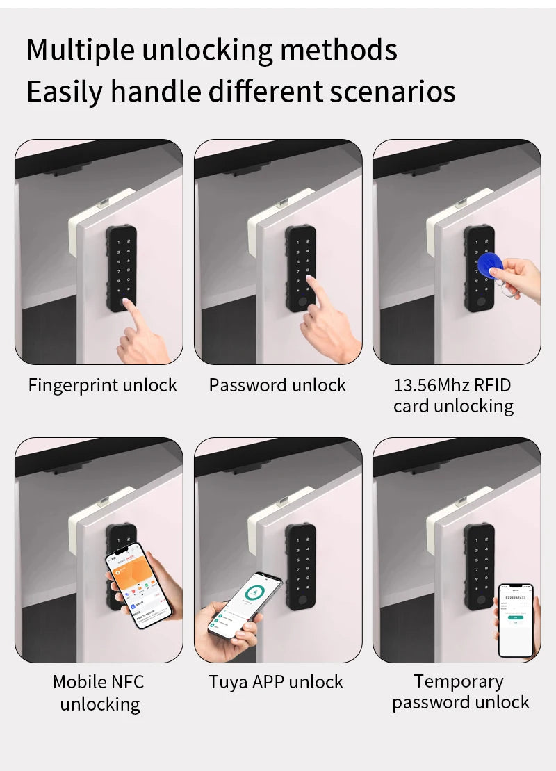 Smart Drawer Lock Invisible Electronic RFID 13.56MHz IC Cabinet Lock Unlock Intelligent Keyless Sensor Lock Easy To Install