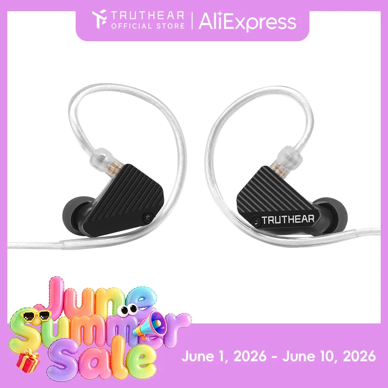 TRUTHEAR PURE earphones 1DD+3BA Hybird Wired in-ear  headphones HIFI earplugs 3.5mm plug 0.78mm 2pin gaming headset