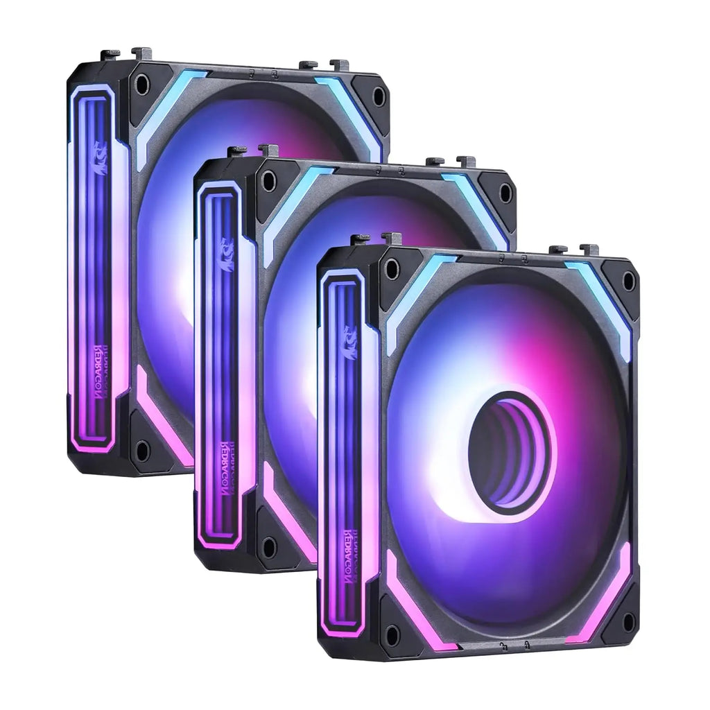 Redragon GCF012 Standard 120mm PC Case Fan,5V 3Pin ARGB Lighting 4 Pin PWM Case Fanfor Radiator/Computer Case Cooling