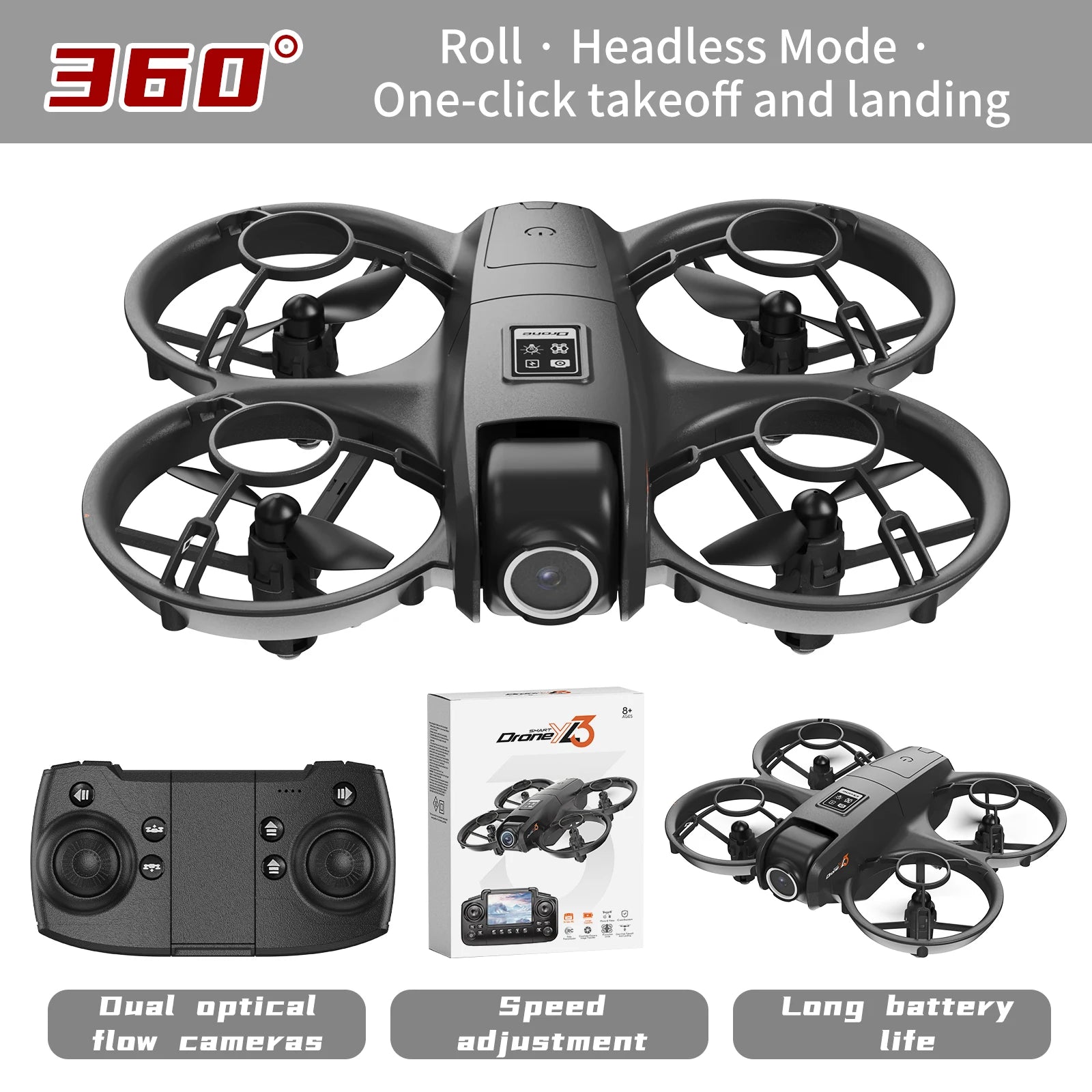 2026 Mini Quadcopter Screen Aerial Photography High-Definition Dual-Camera Foldable 3D Flip App Control Drone Optical Flow