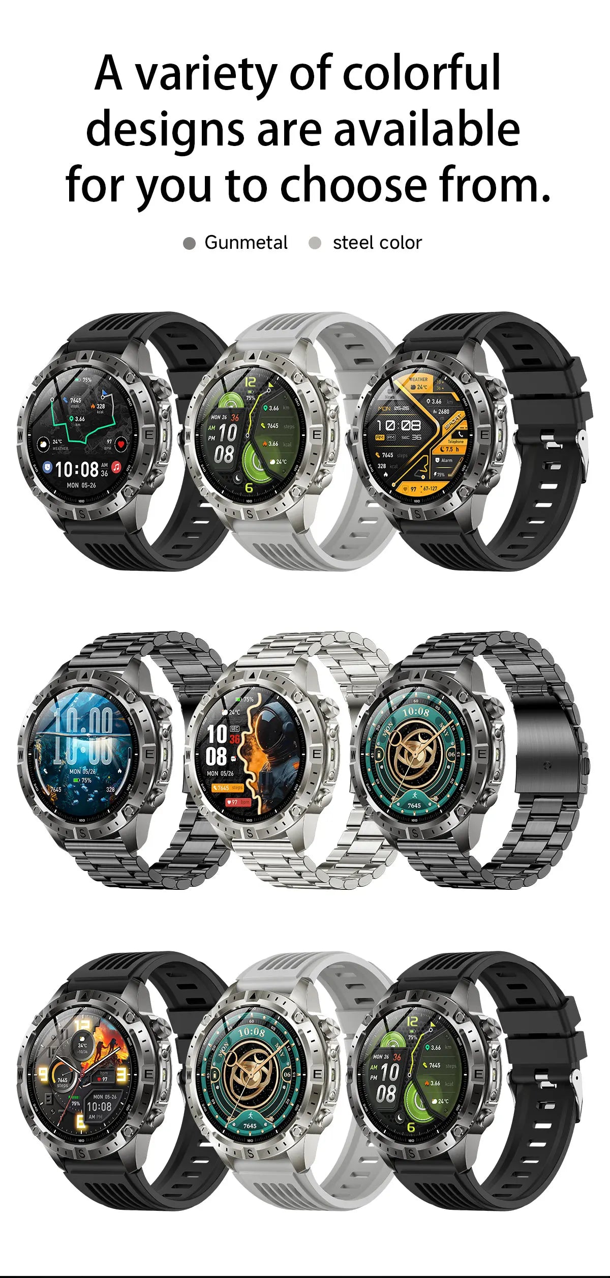 2026 NEW Outdoors Offline Map GPS Smart Watch L1+L2 Dual Band GPS Compass Cycling Run Swim Heart Rate 10ATM Military Smartwatchs