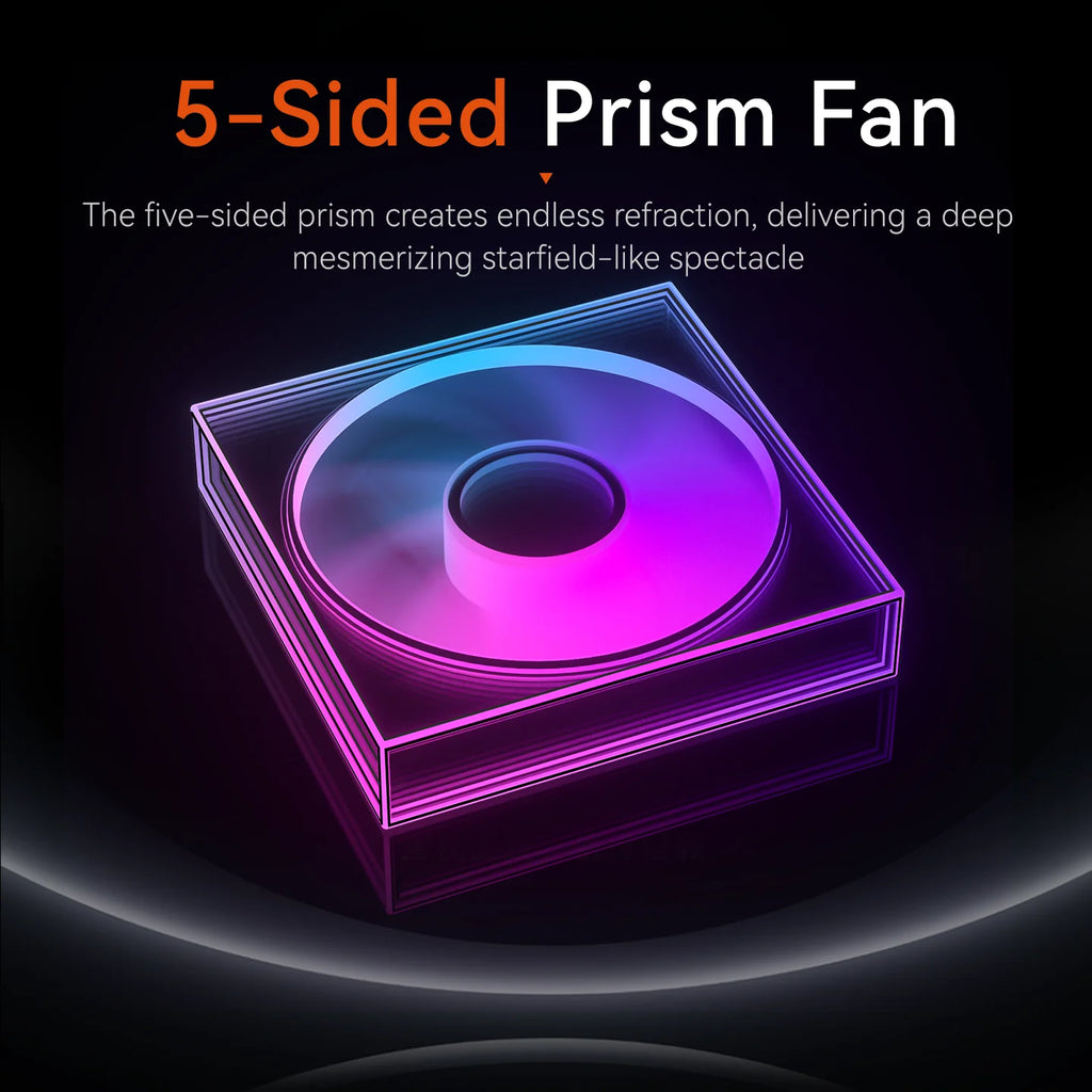 PowerTrain X-Gamerx FG 120/140 ARGB five-sided full mirror PC Fan 4PIN PWM 12V Quiet cooling computer case fans 600-1600RPM