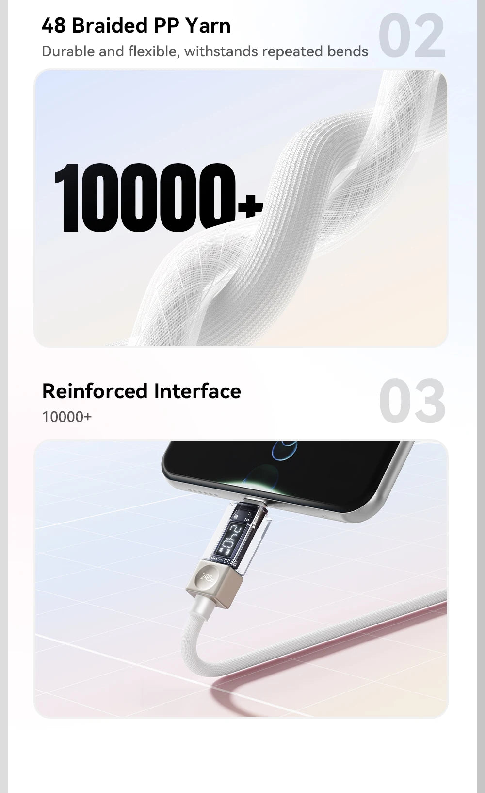 Essager 240W USB Type C Cable 100W PD 3.1 Fast Charging LED Display Charger Wire For MacBook iPhone Samsung Xiaomi iPad Laptop