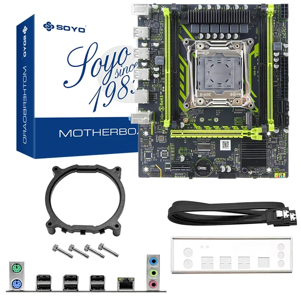 SOYO X99 Gaming Motherboard USB3.0 M.2 Nvme Sata 3 Dual Channel DDR4 Memory PCIEx16 LGA2011 for Desktop Computer Combo
