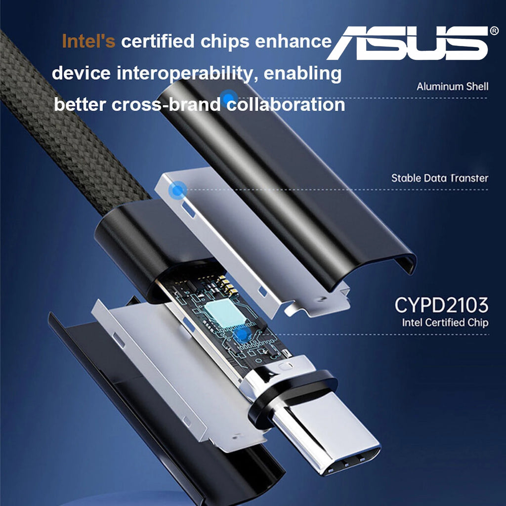 ASUS PD240W Fast Charging Thunderbolt 5 USB Type C Cable 80Gbps Data Transfer 16K/8K Video  for iPhone 16 17 Macbook Pro