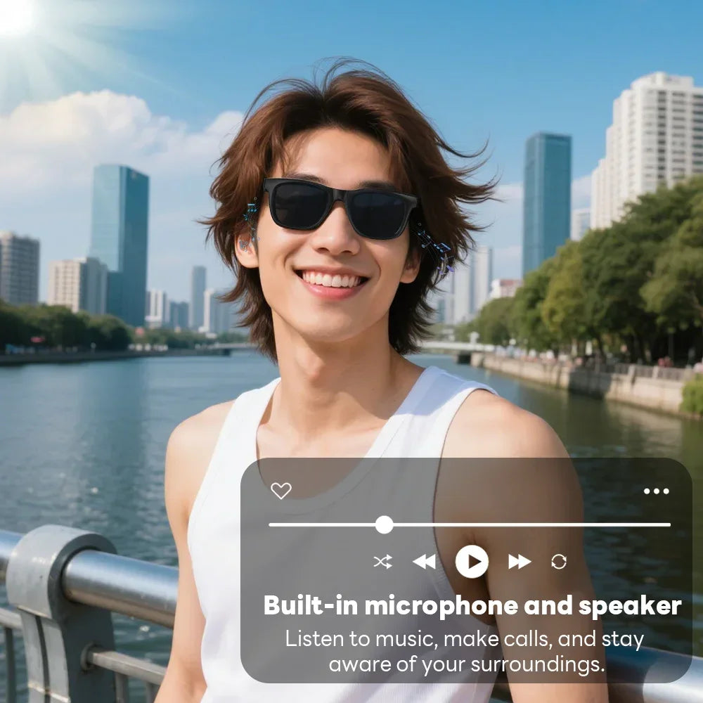 Lenovo AI Smart Glasses 8K 1600MP Touch Control Photo Recording Voice Assistant Translator Music Wireless Bluetooth Sunglasses