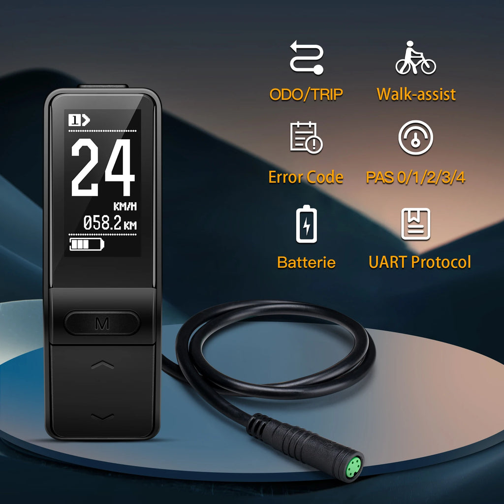 BAFANG Ebike LCD Display SW102 for Mid Drive Motor 5PIN Female UART Protocol Mid Motor Conversion Parts E-bike Accessories