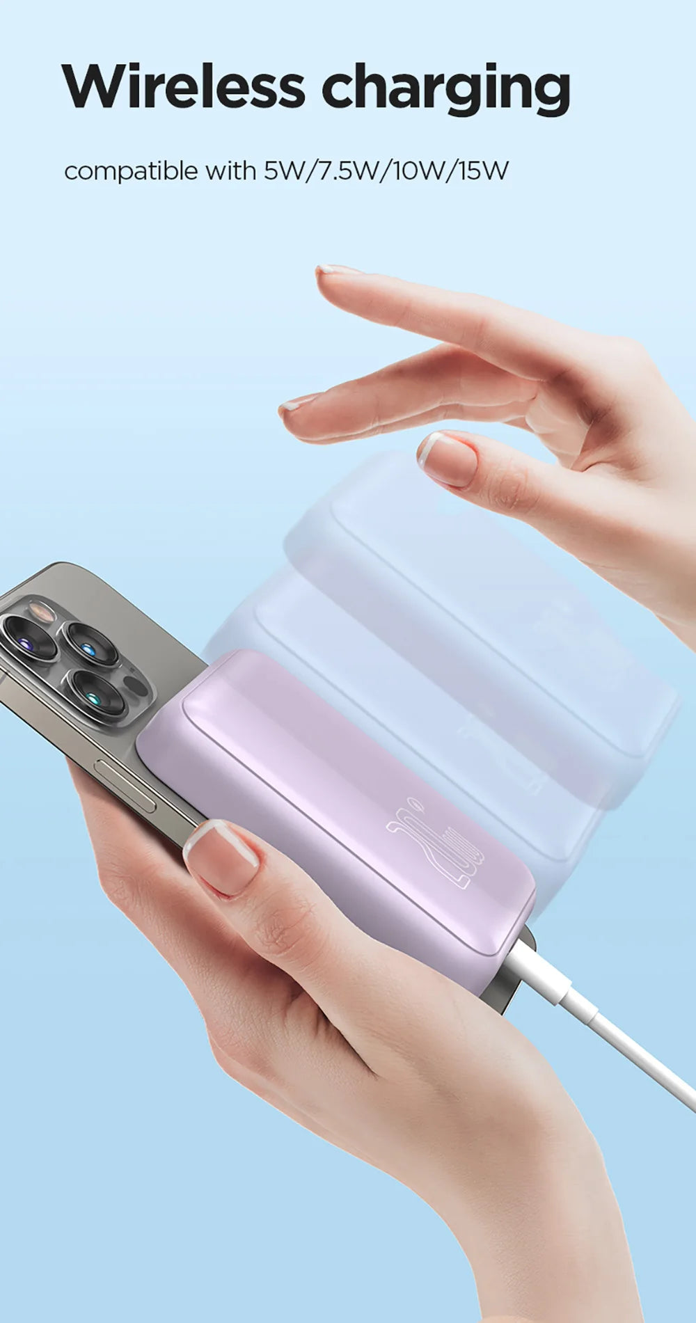 PISEN 10000mAh 20W Portable Magnetic Power Bank Wired/Wireless Combination LED Digital Display for iPhone Samsung Huawei Xiaomi