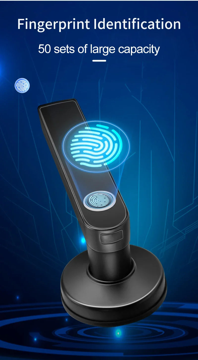 Work with Tuya App Bluetooth Smart Fingerprint Door Lock Password Mechanical Key NFC Unlocking For Wooden Door Handle Lock IP65