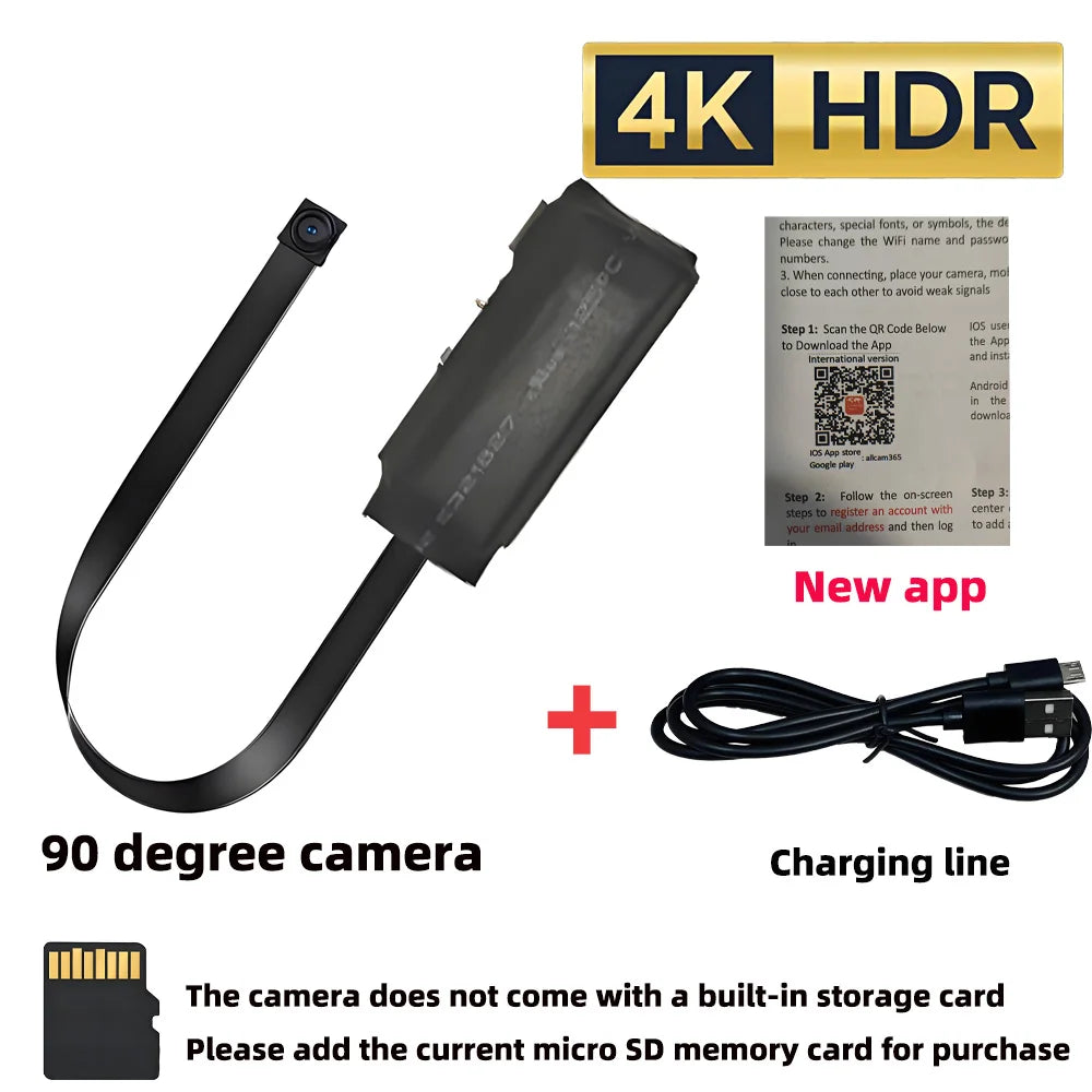 Supports HD 4K WiFi mini camera, remote viewing, motion detection, loop storage, DIY wireless home nanny style mini camera