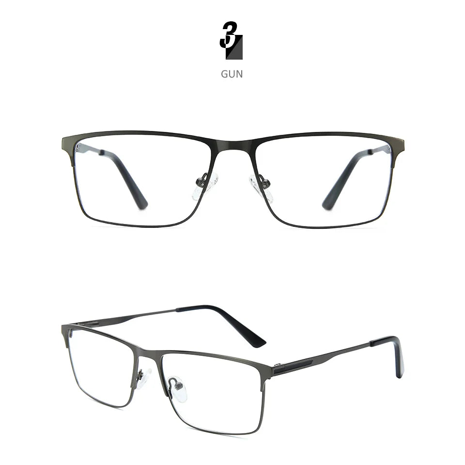 ZENOTTIC Titanium Progressive Prescription Glasses Men Square Anti Blue Light Photochromic Eyewear Optical Myopia Eyeglasses