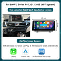 12.3 RoadTop Wireless CarPlay Android Auto Multimedia Linux Screen For BMW Series 1 2 F20 F21 F22 F23 F45 F46 NBT EVO 2012-2018