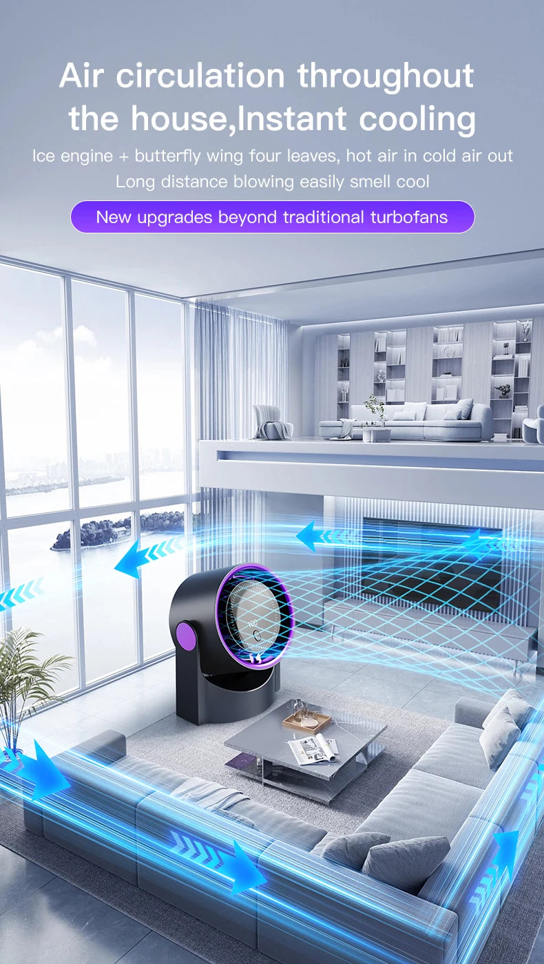 TINSOL New Desktop Electric Fan Air Circulator, Wireless Portable Home Silent Ventilator Suitable for Desktop Wall and Ceiling
