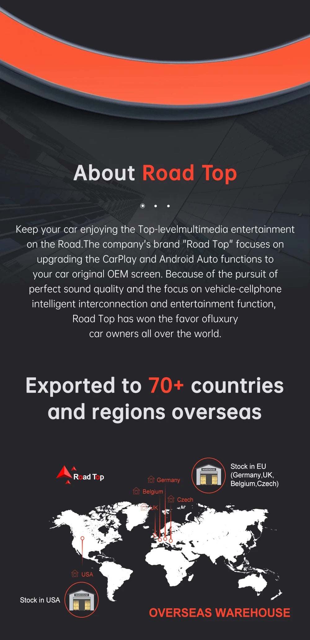 1920*720 RoadTop Linux Touch Screen Multimedia Display For Audi Q5 2009-2017 With Wireless CarPlay Android Auto Airplay Autolink
